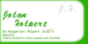 jolan holpert business card